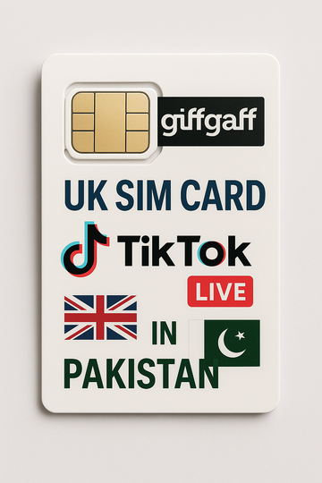GiffGaff UK Sim Card in Pakistan for Tiktok Live | Tiktok Live Sim Card